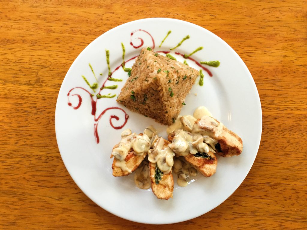 Rolled chicken and mushroom